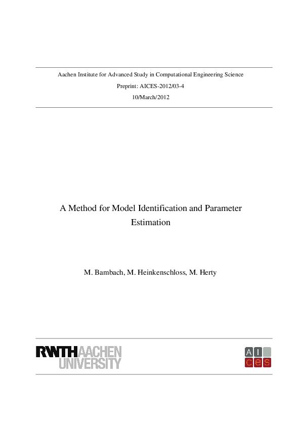 (PDF) A method for model identification and parameter estimation