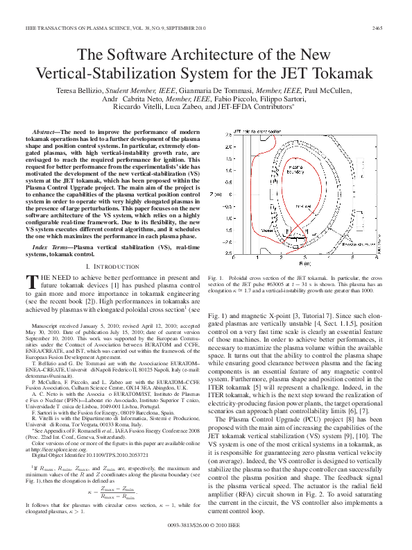 (PDF) The Software Architecture of the New Vertical Stabilization ...