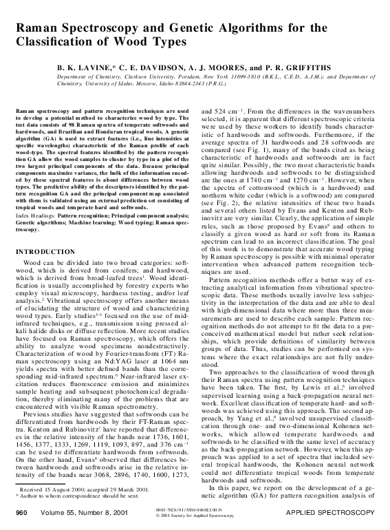 (PDF) Raman spectroscopy and genetic algorithms for the classification ...