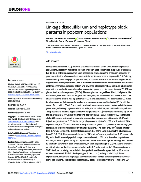 (PDF) Linkage disequilibrium and haplotype block patterns in popcorn ...