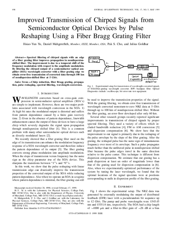(PDF) Improved transmission of chirped signals from semiconductor ...