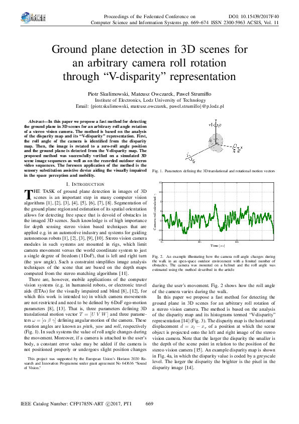 (PDF) Ground plane detection in 3D scenes for an arbitrary camera roll ...