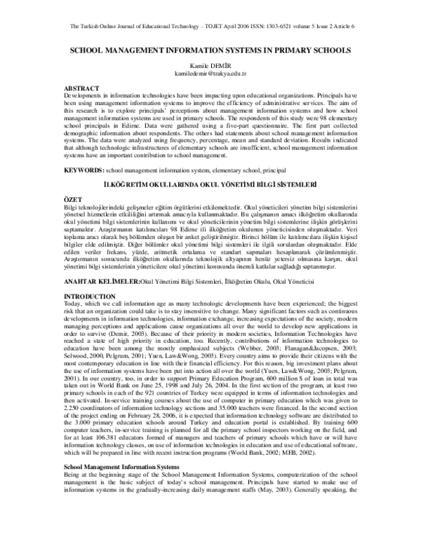(PDF) School Management Information Systems in Primary Schools