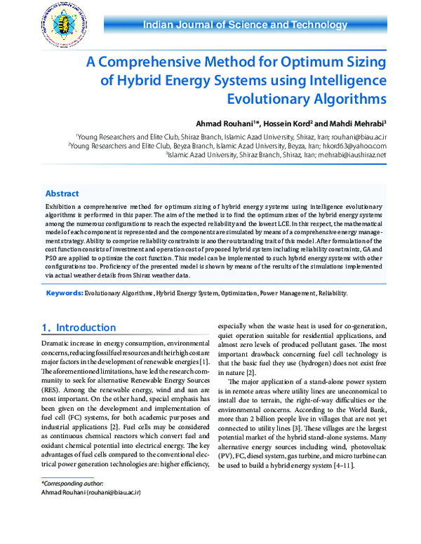 (PDF) A Comprehensive Method for Optimum Sizing of Hybrid Energy ...