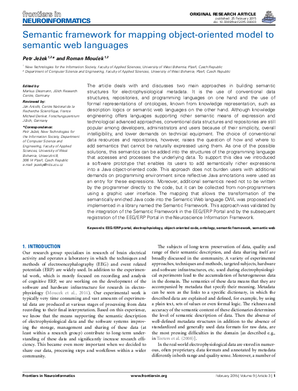 (PDF) Semantic framework for mapping object-oriented model to semantic ...