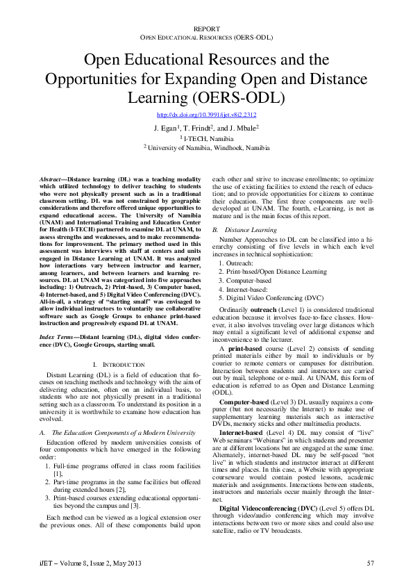 (PDF) Open Educational Resources and the Opportunities for Expanding ...