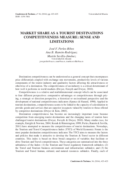 (PDF) Market Share as a Tourist Destinations Competitiveness Measure ...