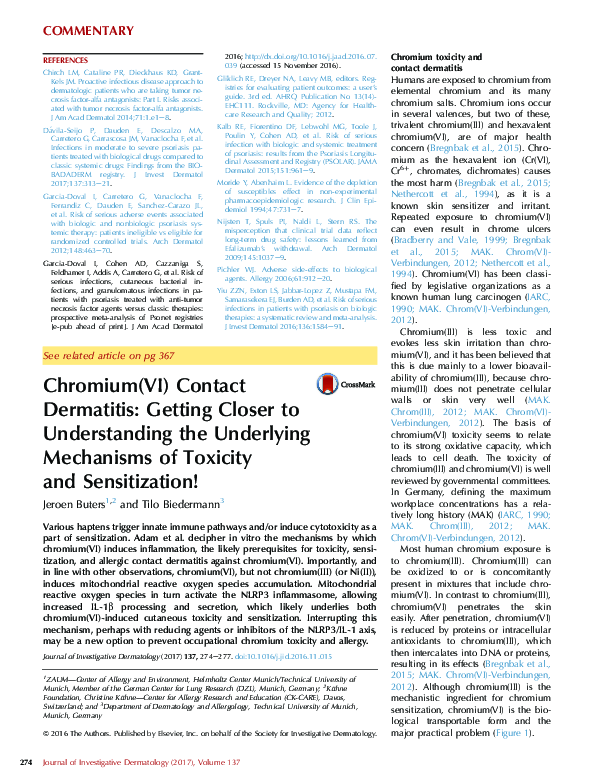 (PDF) Chromium(VI) Contact Dermatitis: Getting Closer to Understanding ...