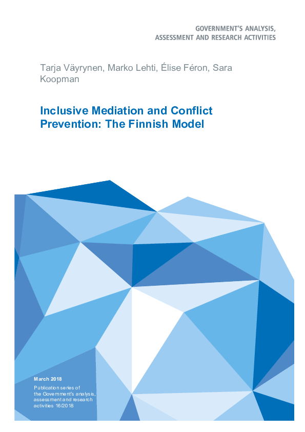 (PDF) Inclusive Mediation and Conflict Prevention: The Finnish Model