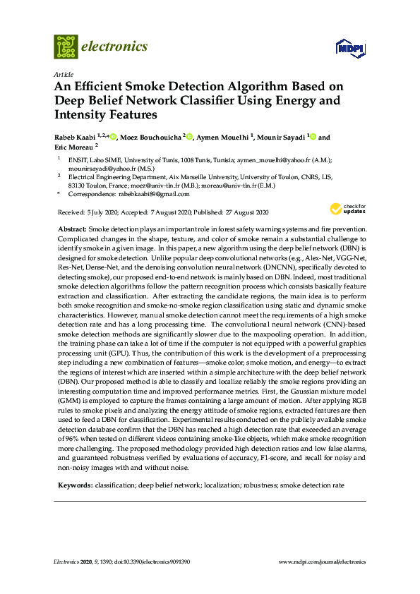 (PDF) An Efficient Smoke Detection Algorithm Based on Deep Belief ...