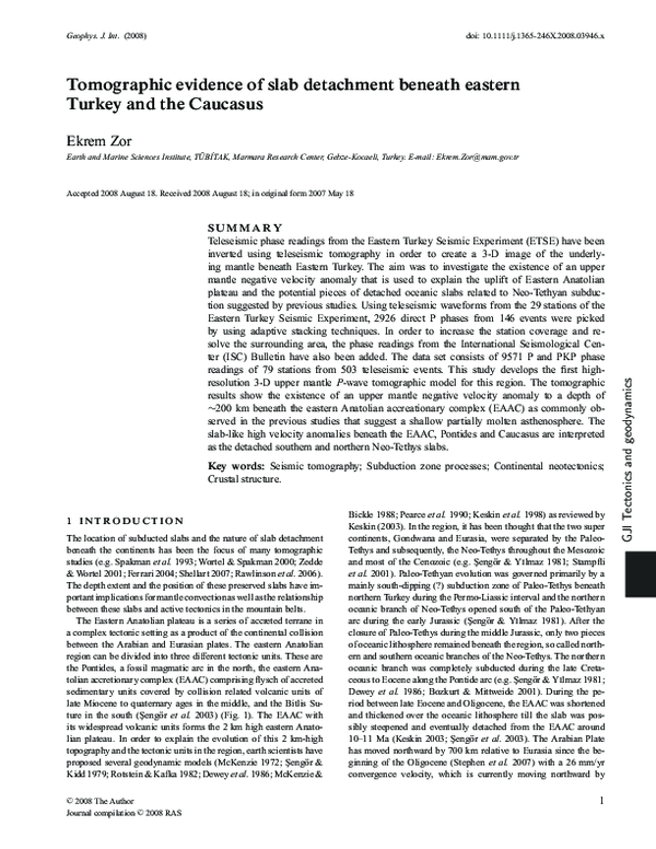 (PDF) Upper mantle P and S-wave velocity structure beneath eastern ...