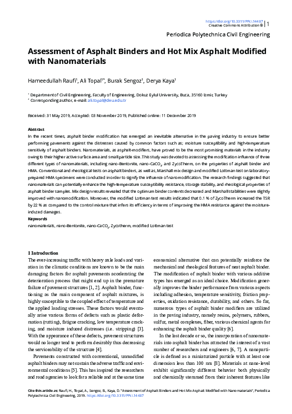 (PDF) Assessment of Asphalt Binders and Hot Mix Asphalt Modified with ...