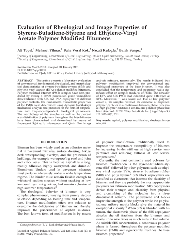 (PDF) Evaluation of rheological and image properties of styrene