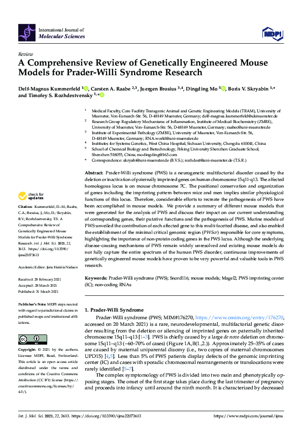 (PDF) A Comprehensive Review of Genetically Engineered Mouse Models for ...