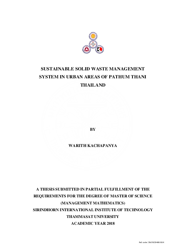 (PDF) Sustainable Solid Waste Management System in Urban Areas of ...