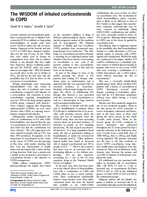 (PDF) The WISDOM of inhaled corticosteroids in COPD