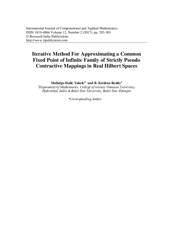 (PDF) Iterative Method For Approximating a Common Fixed Point of ...