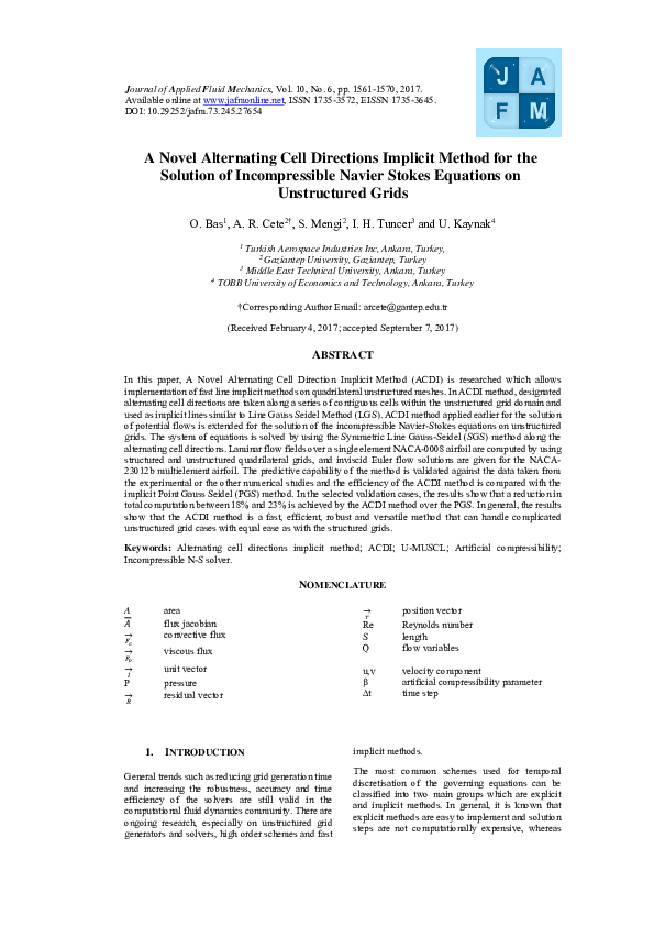 (PDF) A Novel Alternating Cell Directions Implicit Method for the ...