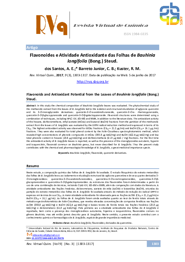 (PDF) Flavonoids and Antioxidant Potential from the Leaves of Bauhinia