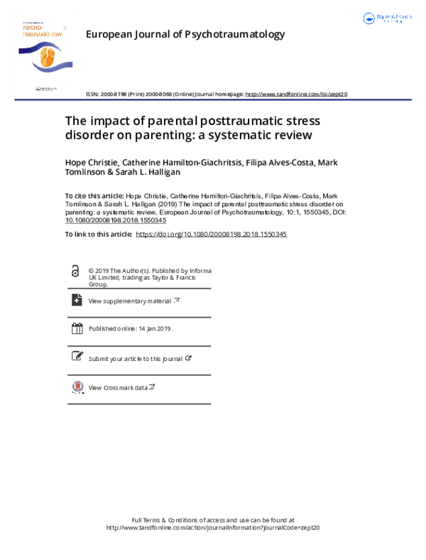 (PDF) The impact of parental posttraumatic stress disorder on parenting ...