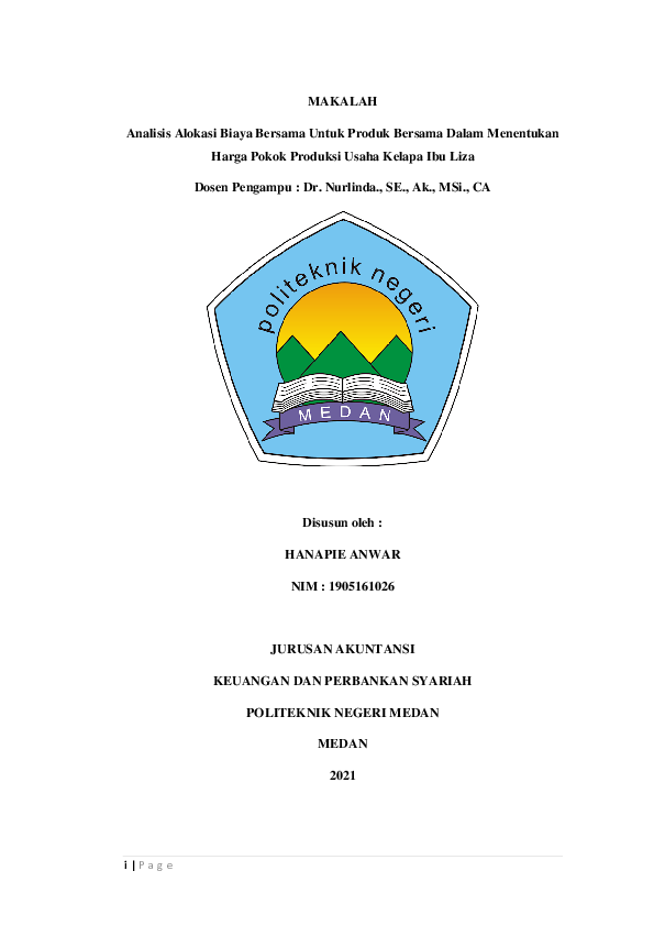 (PDF) Proyek Akuntansi Biaya Hanapie Anwar Joint dan By Product PS5A