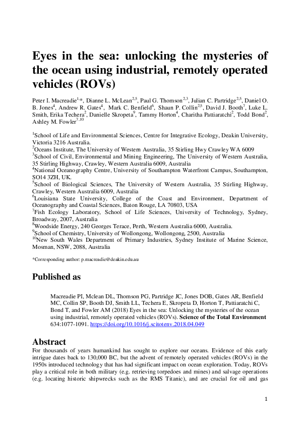 (PDF) Eyes in the sea: Unlocking the mysteries of the ocean using ...