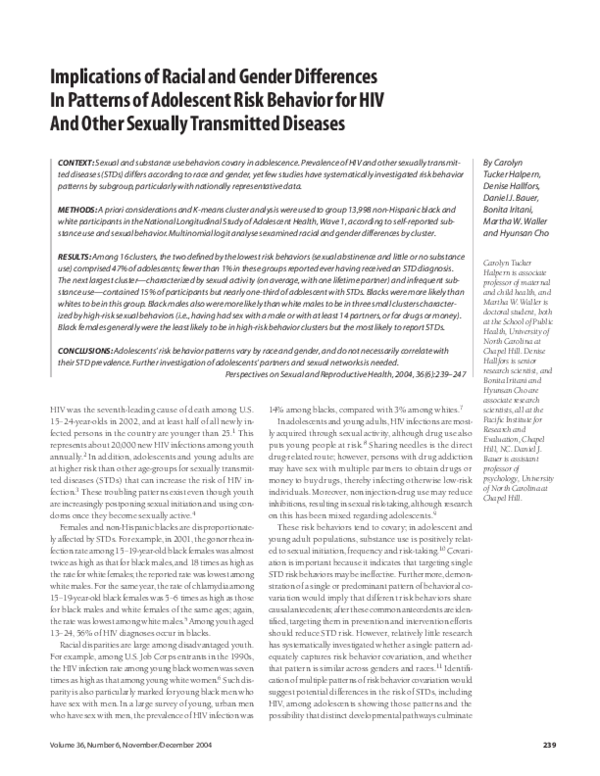 (PDF) Implications of Racial and Gender Differences In Patterns of ...