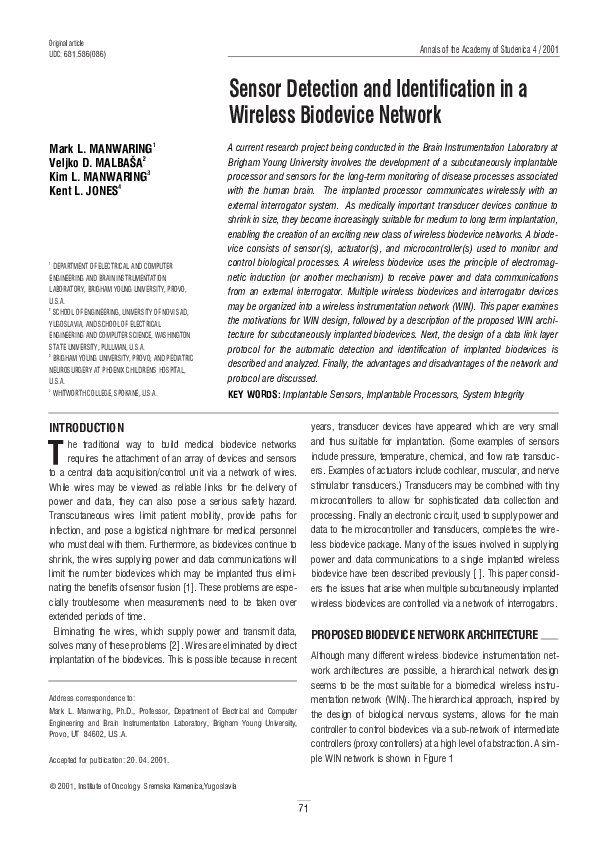 (PDF) A protocol for automatic sensor detection and identification in a ...