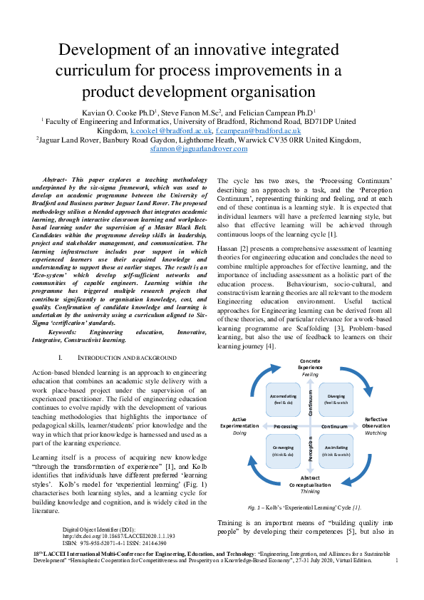 (PDF) Development of an innovative integrated curriculum for process ...