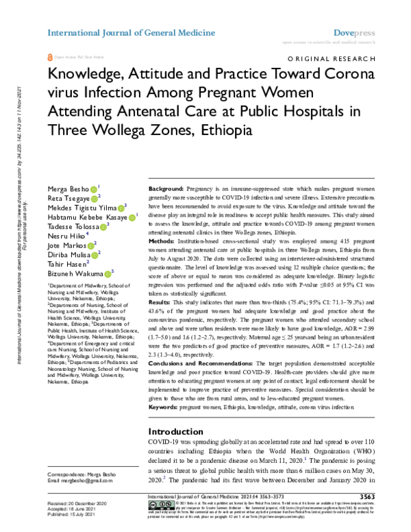 (PDF) Knowledge, Attitude and Practice Toward Corona virus Infection ...