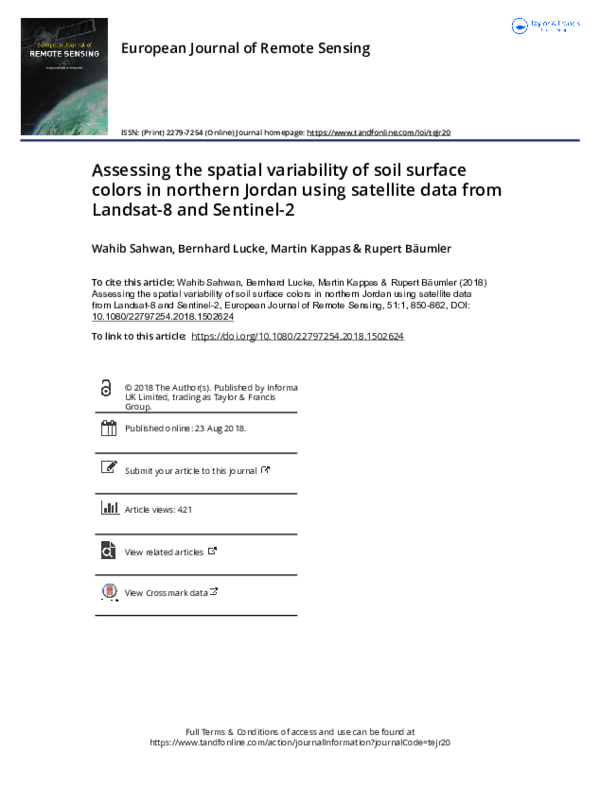 (PDF) Assessing the spatial variability of soil surface colors in ...