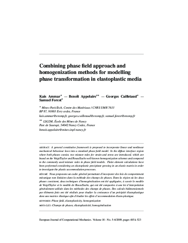 (PDF) Combining phase field approach and homogenization methods for ...