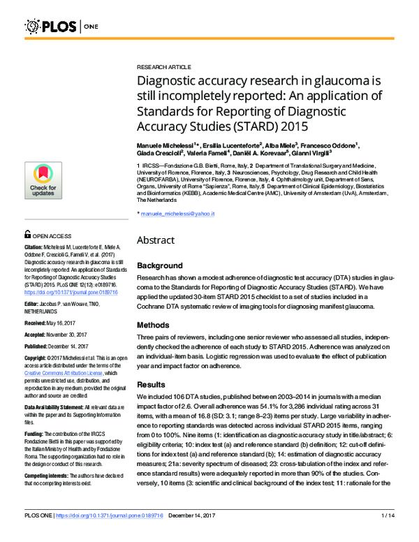 (PDF) Diagnostic accuracy research in glaucoma is still incompletely ...