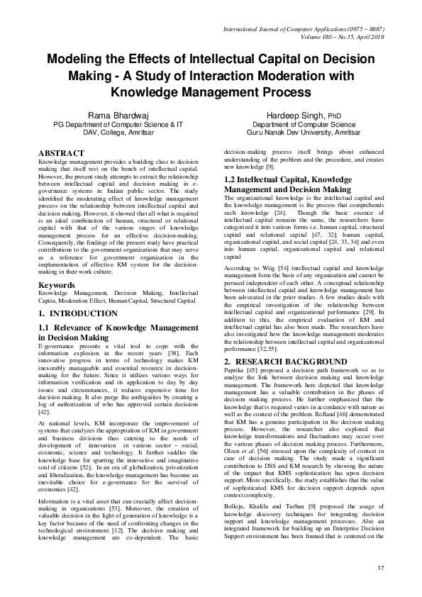 (PDF) Modeling the Effects of Intellectual Capital on Decision Making ...