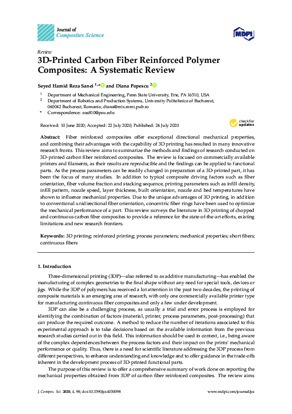 (PDF) 3D-Printed Carbon Fiber Reinforced Polymer Composites: A ...