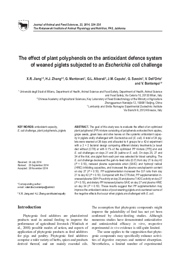(PDF) The effect of plant polyphenols on the antioxidant defence system ...