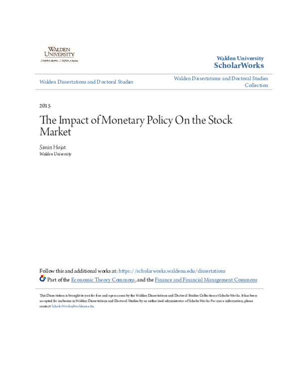 (PDF) The Impact of Monetary Policy On the Stock Market