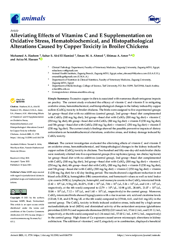 (PDF) Alleviating Effects of Vitamins C and E Supplementation on ...