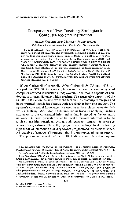 (PDF) Comparison of two teaching strategies in computer-assisted ...