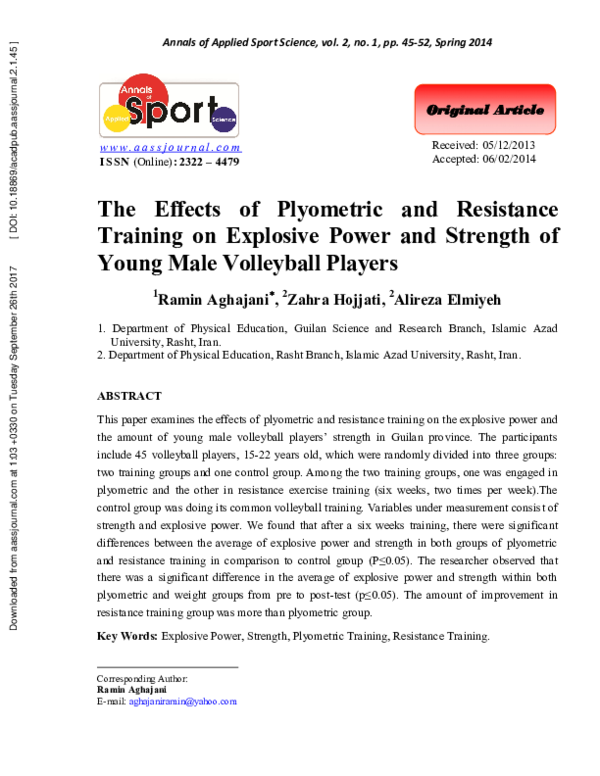 (PDF) The Effects of Plyometric and Resistance Training on Explosive ...