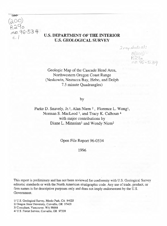 (PDF) Geologic Map of the Cascade Head Area, Northwestern Oregon Coast ...