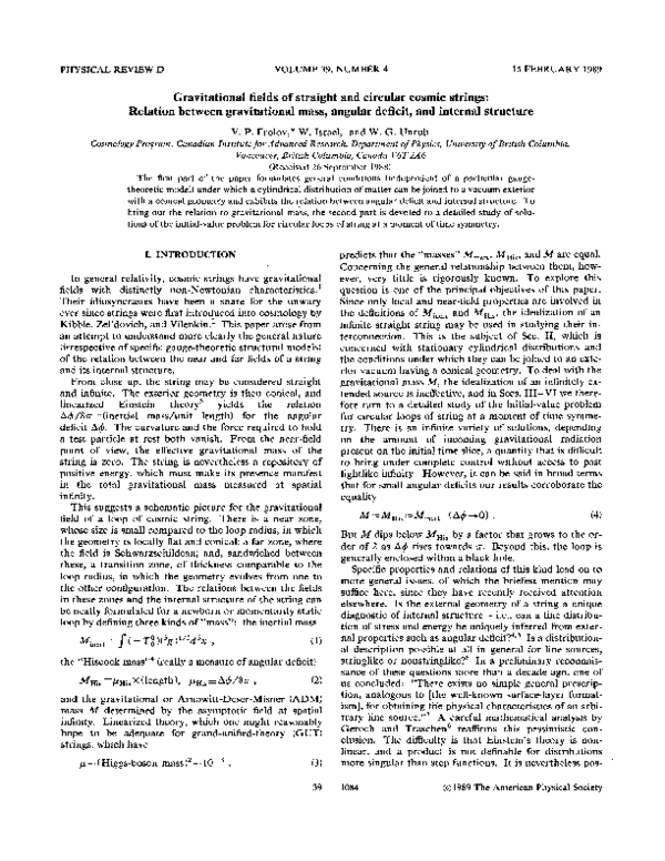 (PDF) Gravitational fields of straight and circular cosmic strings ...