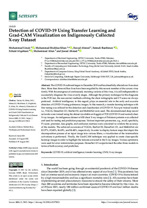 (PDF) Detection of COVID-19 Using Transfer Learning and Grad-CAM ...