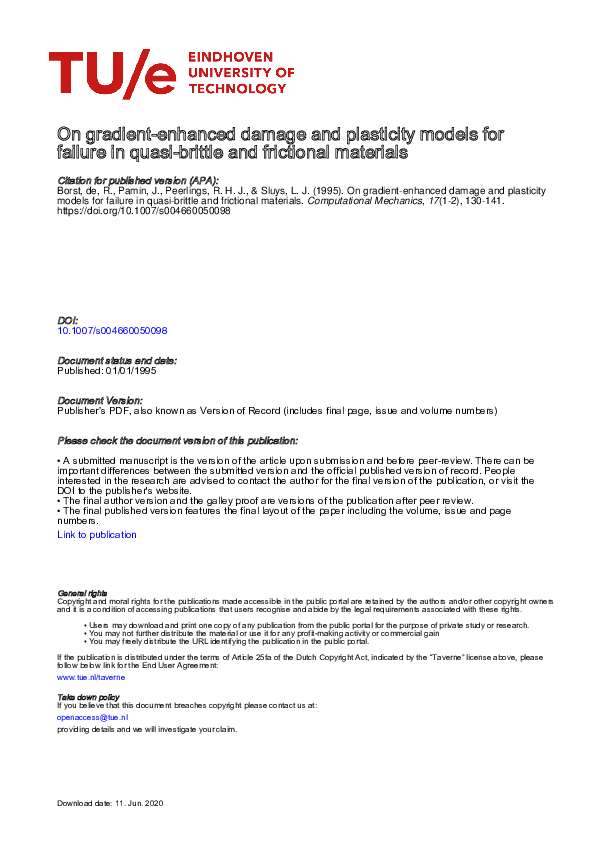 (PDF) On gradient-enhanced damage and plasticity models for failure in ...