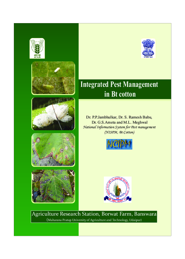 (PDF) Integrated Pest Management in Bt cotton