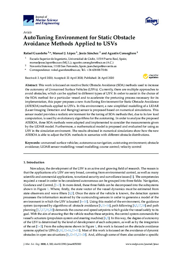 (PDF) AutoTuning Environment for Static Obstacle Avoidance Methods ...