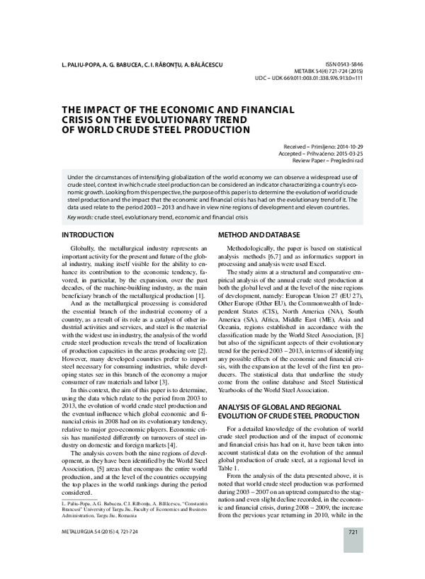 (PDF) The impact of the economic and financial crisis on the ...
