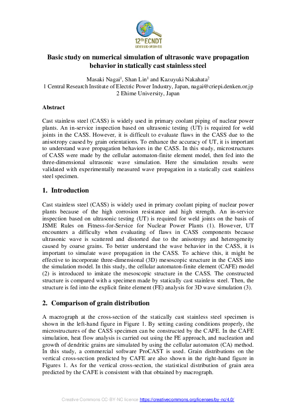 (PDF) Basic study on numerical simulation of ultrasonic wave ...