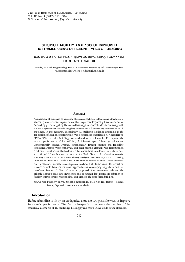 (PDF) Seismic Fragility Analysis of Improved RC Frames Using Different ...