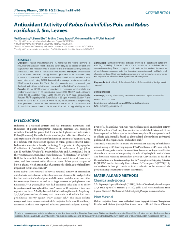 (PDF) Antioxidant Activity of Rubus fraxinifolius Poir. and Rubus ...